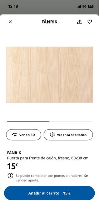 4 Puerta FÄNRIK fresno 60x38 cm