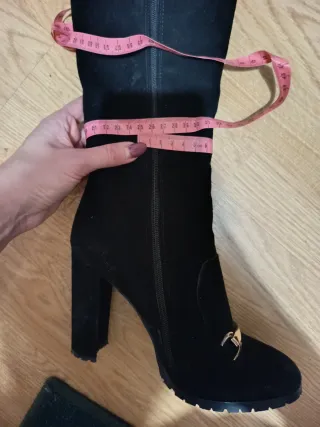 Botas altas negras de ante