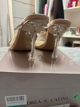 Sandalias Zara transparentes beige talla 39