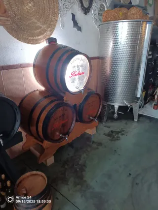 Barricas de roble con metacrilato