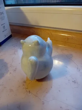 Porta incensi gatto in porcellana bianca e oro