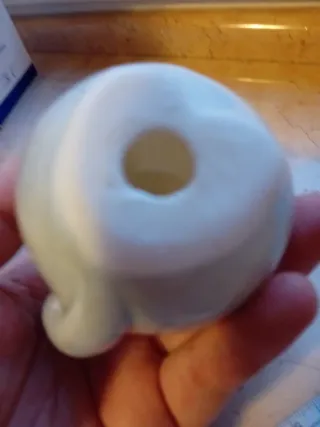 Porta incensi gatto in porcellana bianca e oro