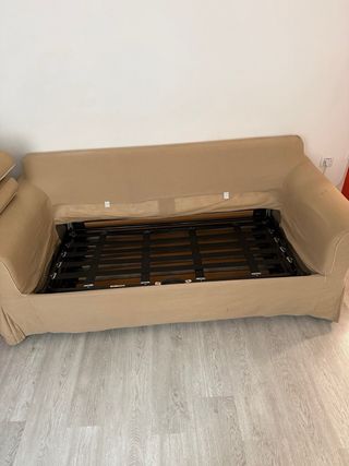 Sofá Cama Beige Tela sin colchón