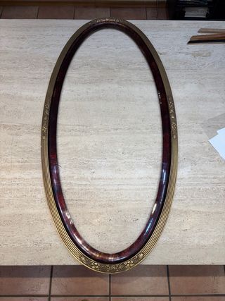 Marco Ovalado Dorado y Marrón