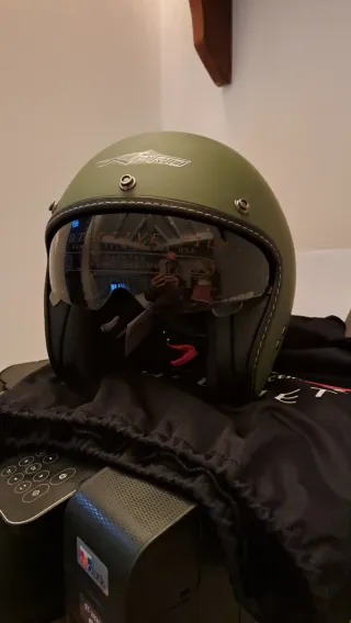 Casco Jet Verde Militare opaco