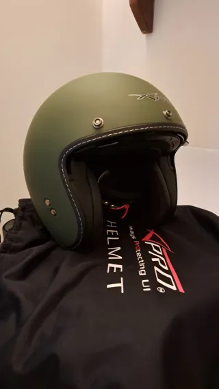 Casco Jet Verde Militare opaco
