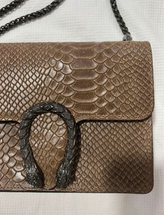 Bolso imitación piel marrón