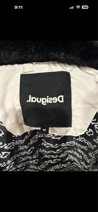Abrigo Desigual acolchado blanco, nuevo