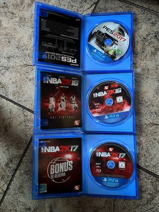 Juegos PS4: NBA 2K16, 2K17 y PES 2017