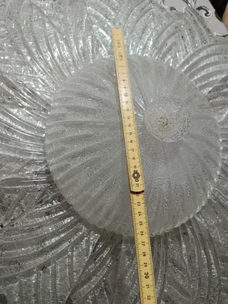 Lampadario 16 foglie vetro Murano trasparente