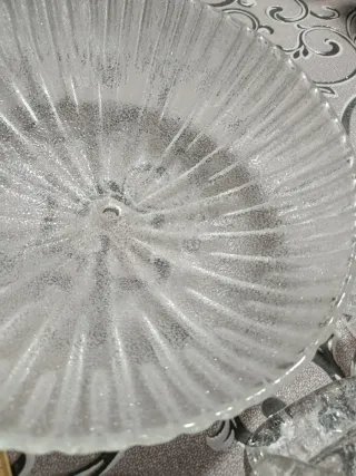 Lampadario 16 foglie vetro Murano trasparente