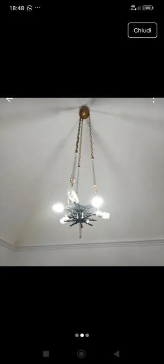 Lampadario 16 foglie vetro Murano trasparente