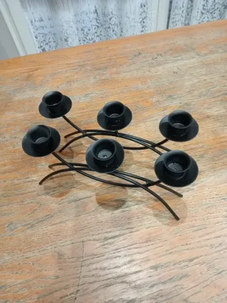 Porta candele nero 6 posti