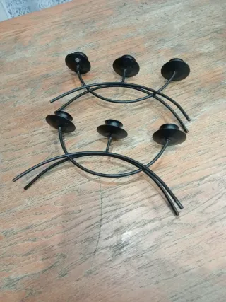 Porta candele nero 6 posti