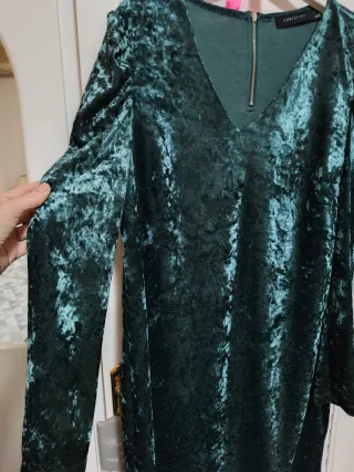 Vestido de terciopelo verde