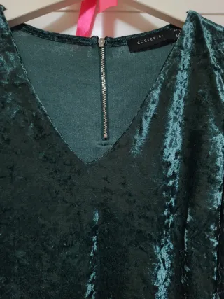 Vestido de terciopelo verde