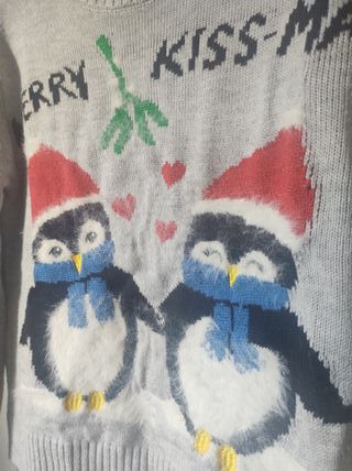 Suéter Navideño Mujer Pingüinos Talla M