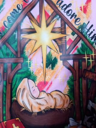 Sudadera rosa Navidad Natividad