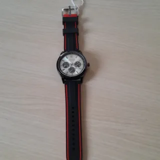 Reloj SKYLINE Hombre Correa Caucho Negro/Rojo