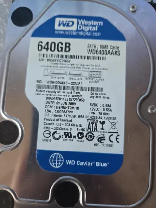 Disco Duro Western Digital 640GB SATA