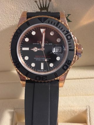 Reloj tipo Rolex Yatch-Master Oro Rosado y negro