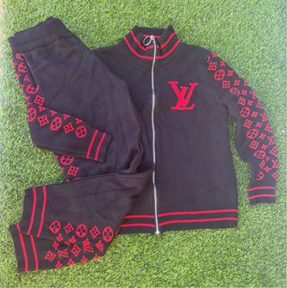 Conjunto Chándal Louis Vuitton Negro y Rojo