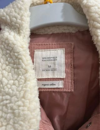 Chaqueta vaquera rosa con borrego Talla M