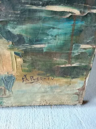 Antiguo óleo sobre lienzo firmado 1970