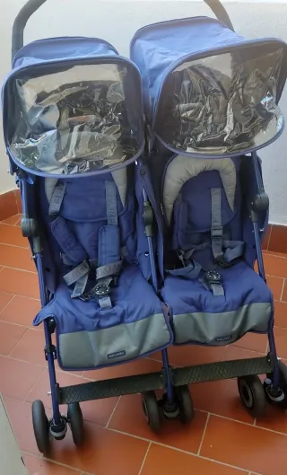 Silla Gemelar Maclaren Twin Techno Azul