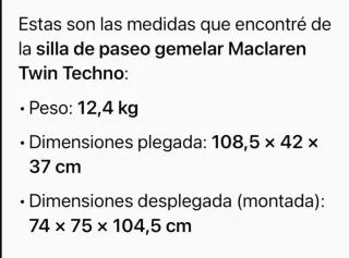 Silla Gemelar Maclaren Twin Techno Azul