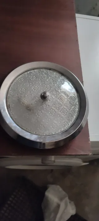 Lámpara de techo cristal y metal