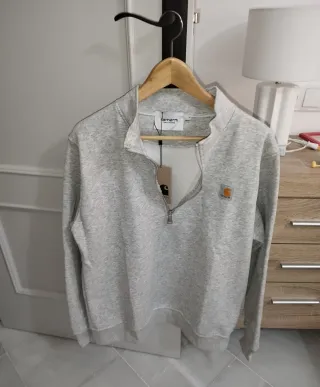 Sudadera Carhartt Gris Media Cremallera