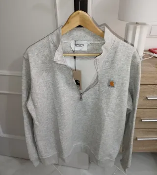 Sudadera Carhartt Gris Media Cremallera