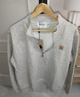 Sudadera Carhartt Gris Media Cremallera