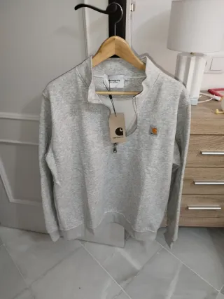 Sudadera Carhartt Gris Media Cremallera