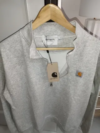 Sudadera Carhartt Gris Media Cremallera