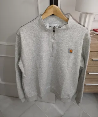 Sudadera Carhartt Gris Media Cremallera