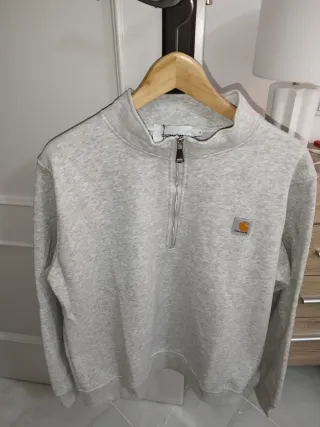 Sudadera Carhartt Gris Media Cremallera