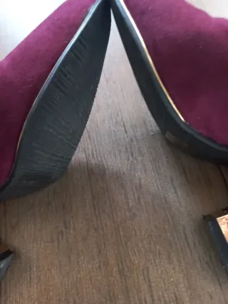 Botines Burdeos Puntiagudos con Cremallera Dorada