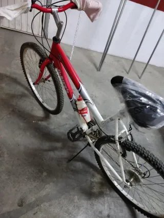 Bicicleta roja y blanca
