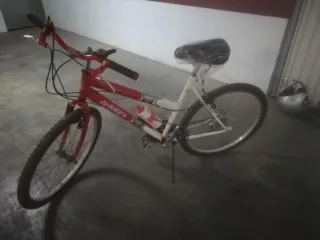 Bicicleta roja y blanca