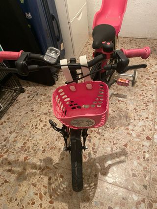 Bicicleta niña Decathlon rosa y negra