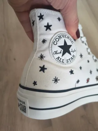 Converse con plataforma talla 39 color blanco