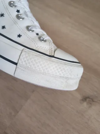 Converse con plataforma talla 39 color blanco