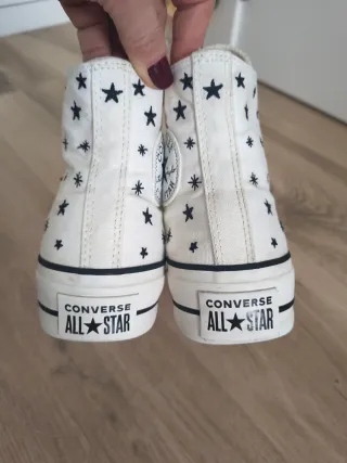 Converse con plataforma talla 39 color blanco