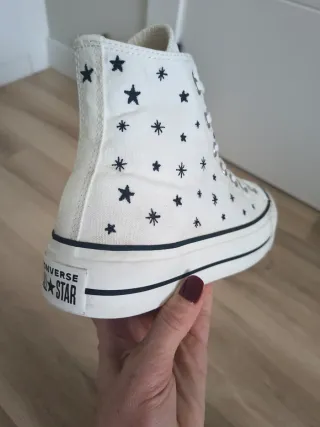 Converse con plataforma talla 39 color blanco