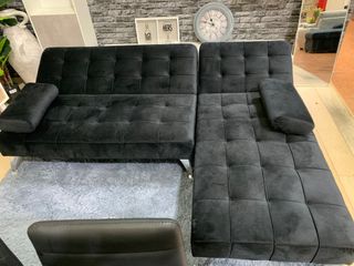 Sofá Chaise Longue Reversible Negro