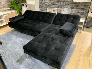 Sofá Chaise Longue Reversible Negro