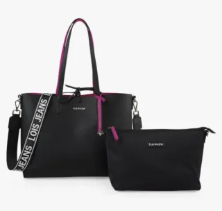 Bolso Lois Original Fucsia y Negro