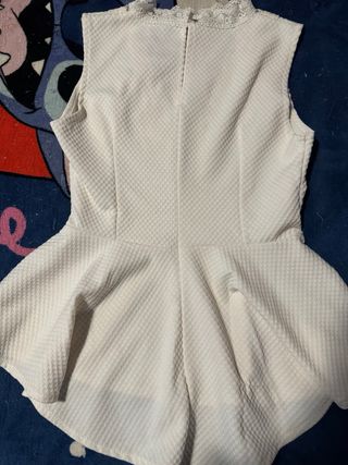 Blusa blanca S con encaje